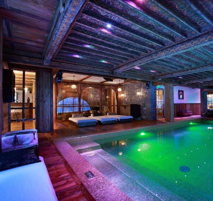 custom indoor swimming pool with led lights